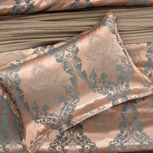Noble <strong>a</strong> <strong>B</strong> Two Version European Satin Polyester Jacquard <strong>Bedding</strong> Set Luxury Jacquard Duvet Cover Printed Bed Sheet Set - Product Image 5