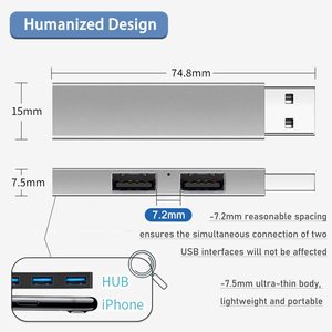 Sıcak 3-Port alüminyum USB 3.0 Hub USB C Splitter AU tak kablosuz bağlantı 15W çıkış gücü Laptop şarj adaptörleri PD fonksiyonu - Product Image 3