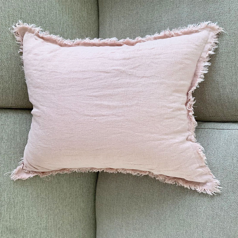 Fundas de cojín de lino de lujo rosa