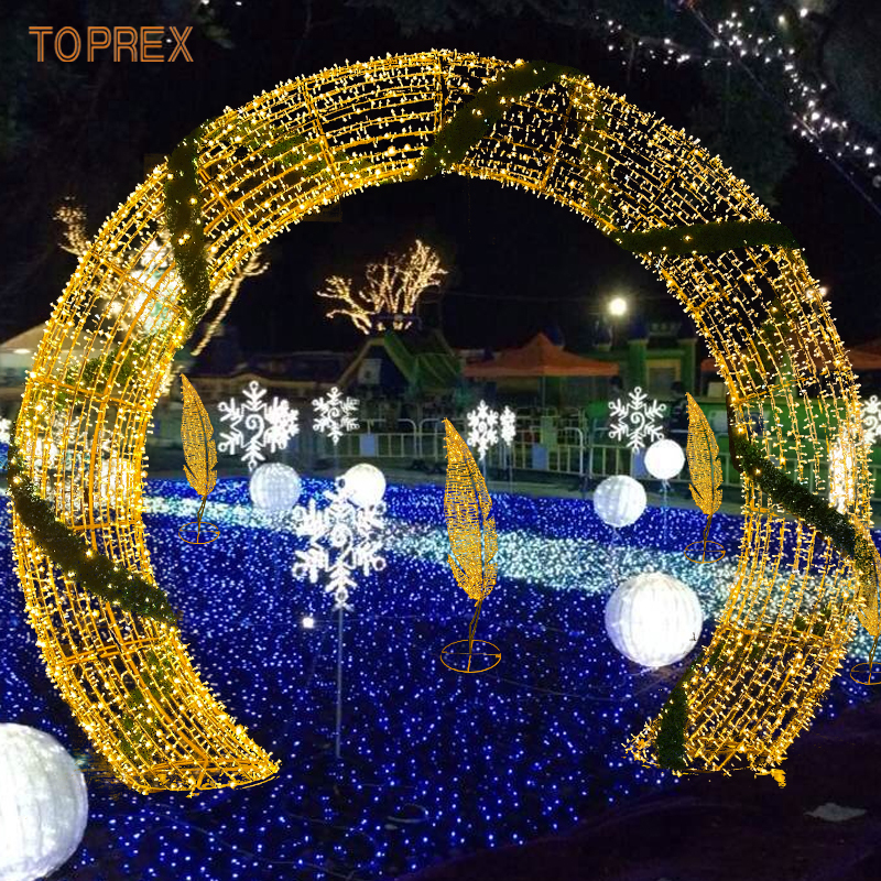 Yellow string light arch
