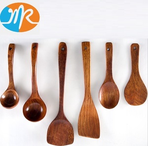 Sendok Bambu Alami dan Set Isi Enam <span class=keywords><strong>Spatula</strong></span>