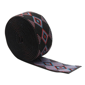 Faixa elástica personalizada para cintura, faixa de tricô com formato de jacquard, faixa elástica de poliéster e nylon