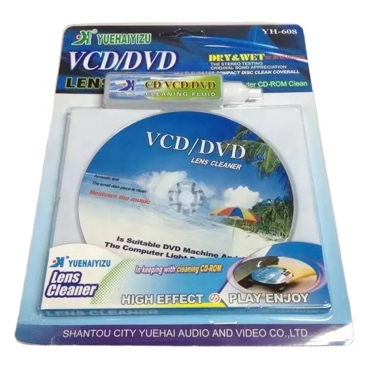 YH-608 Cd/Dvd/Vcd Lens Cleaner Voor Dvd Spelers Bluray Gaming Systemen Met Instructies 8 Verschillende Talen