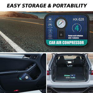 Portatile 150PSI puntatore elettrico pompa ad aria auto pneumatico pompa gonfiatore pompa ad aria con scatola funzione di pressione dei pneumatici Monitor - Product Image 6