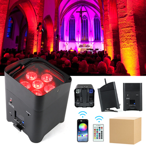 6x18W RGBWAUV pil kablosuz LED sahne ışığı DMX kontrol Uplight DJ parti düğün etkinlikleri için - Product Image 1