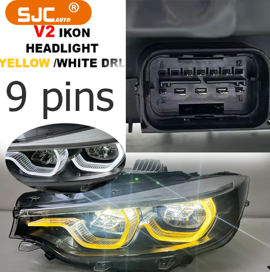 YELLOW WHITE for pre lci Original car headlight is 9 Pins