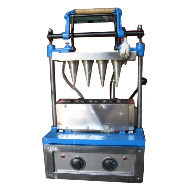 स्वत: वफ़ल शंकु निर्माता आइसक्रीम कोन बनाने लुढ़का चीनी शंकु मशीन