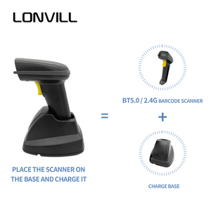 LONVILL USB QRコードスキャナー小型バーコードスキャナー販売用QRコードリーダー2D WiFi Bluetooth USB付き - Product Image 6