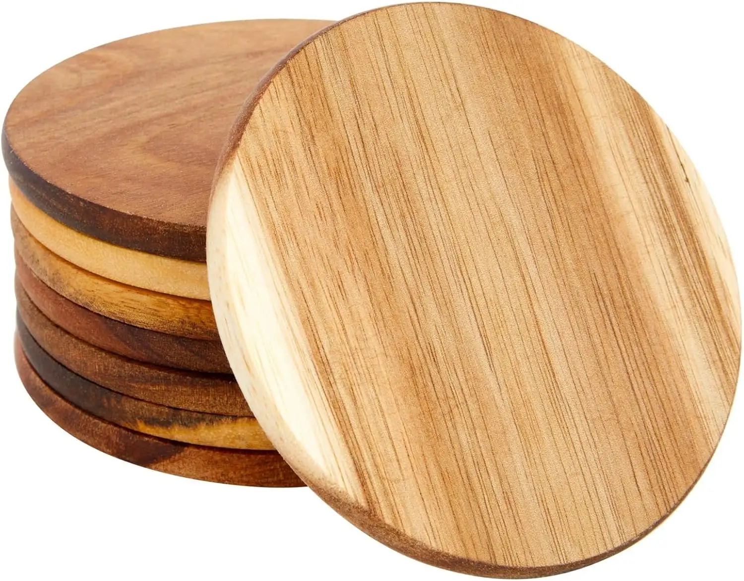 Tazza quadrata Pad disco fette sottobicchiere rotondo in legno bianco personalizzato in legno non finito scultura in legno naturale