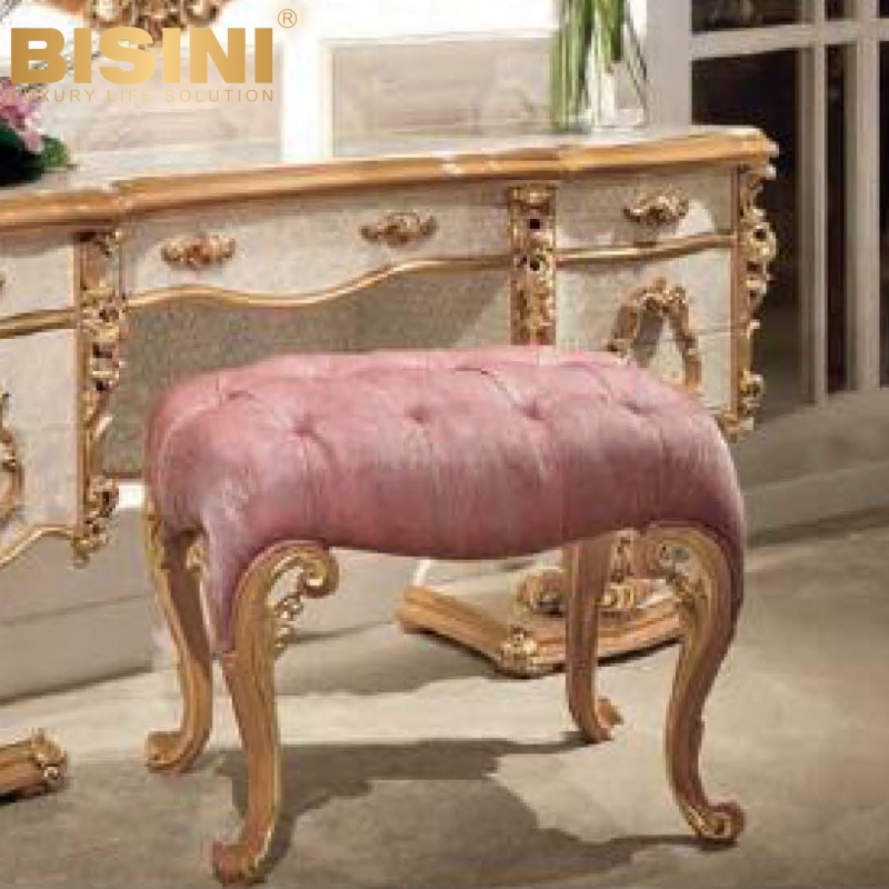 Taburete de vestir rosa