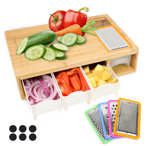 Nhà bếp tre thớt gỗ butcher khối với 4 ngăn kéo cắt khối và khay ngăn kéo - Product Image 2