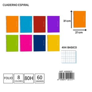 Cuaderno espiral de 80 hojas de 60g-Papelería básica - Product Image 1