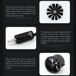 EDF 80mm 2200KV Remote Control Jet 12 Blade Fan Brushless Motor W/<strong>ESC</strong> <strong>120A</strong>(3~6S) After Balance test for EDF <strong>RC</strong> Jet Airplane