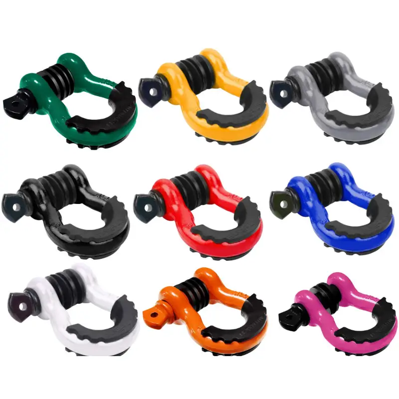 Customized off road heavy duty towing bow shackles 3/4" d ring tow shackle