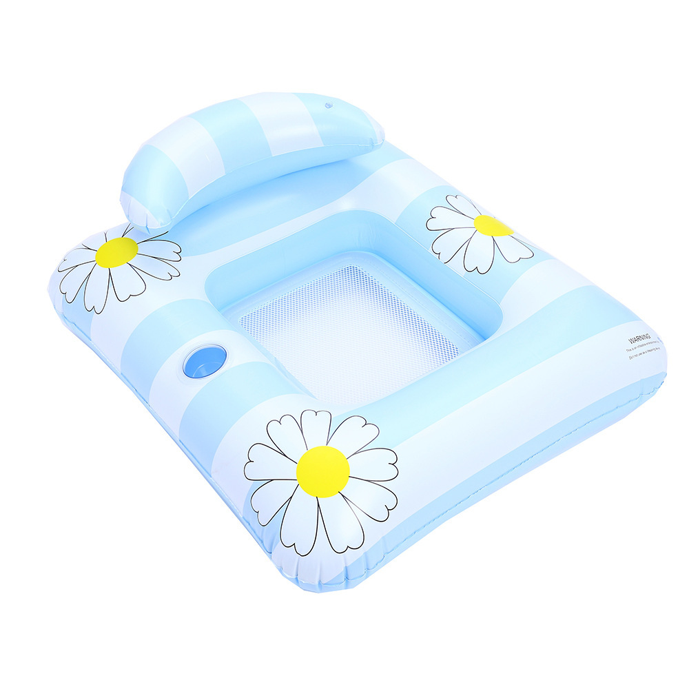 Blue-striped daisy backrest lounge chair