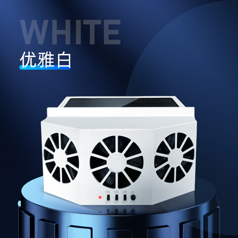 Ventilateur d'extraction solaire blanc sans batterie