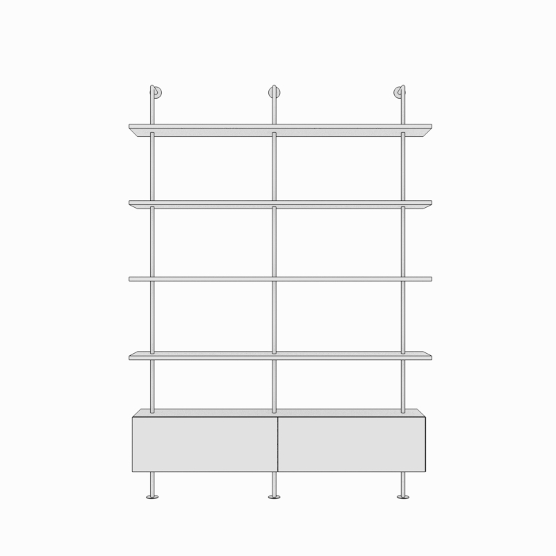 Black single cabinet long 120 deep 25 high 230cm