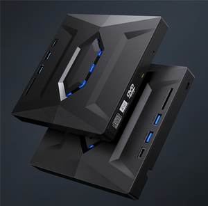 带USB集线器的USB 3.0 C型外部CD DVD驱动器-C型sd卡读卡器，CD DVD RW ROM磁盘播放器刻录机读写器适配器 - Product Image 5