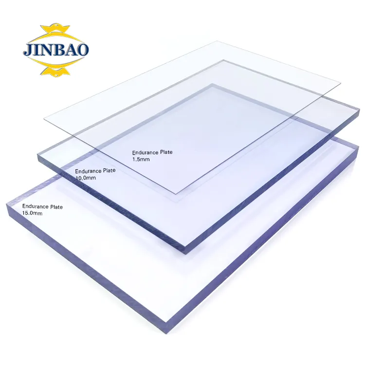 JINBAO flexible resistance tinted multiwall transparent UV thickness 1mm roofing hollow solid embossed PC polycarbonate sheets