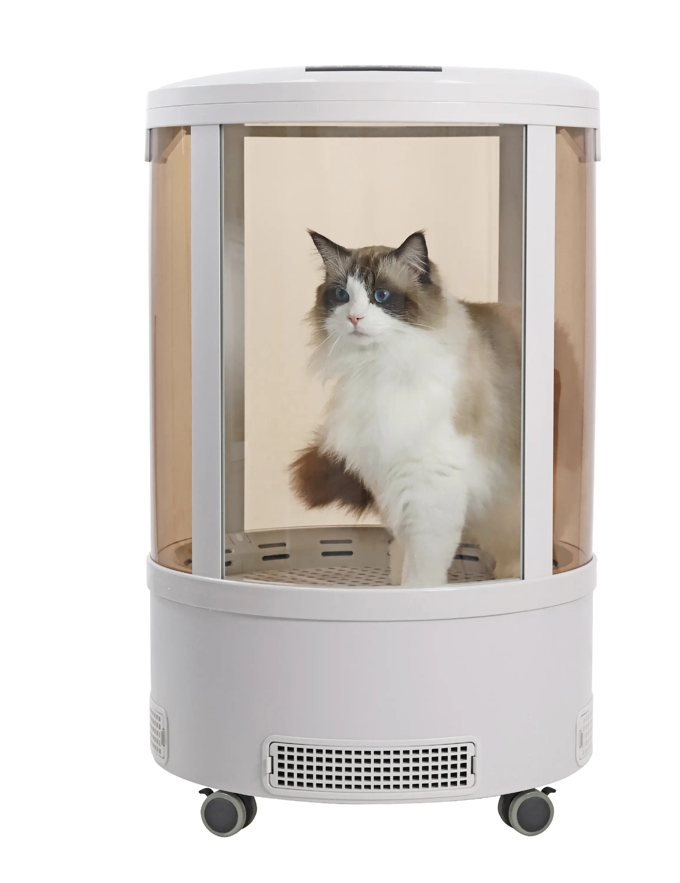 TD-909R-armario de secado rápido para mascotas, secador de plástico acrílico redondo para perros y gatos, elemento de secado rápido, novedad de 2023