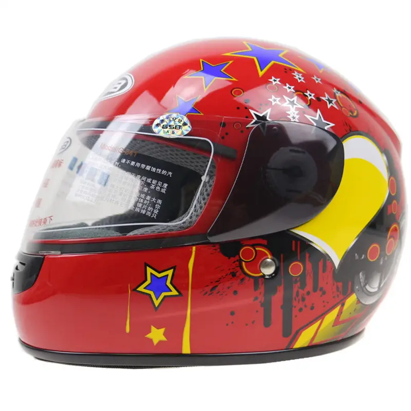 SUBO OEM a buon mercato 5 colori bambini cartone Full Season equitazione casco bavaglino moto elettrica casco integrale