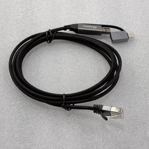 DT-6008 DTECH 2M 2-in-one Usb di tipo c a porta di rete Rj45 1000Mbps cavo adattatore per PC portatile a Switch Ethernet - Product Image 3