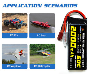 PONFLY 60C 2000mAh 3S 11,1 V 7,4 V 14,8 V Hochleistungs-RC-Auto-Lithium batterie 2S 4S Wiederauf ladbarer RC-Boot-Lipo-Akku - Product Image 5