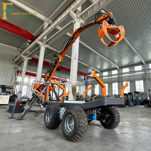 Holz anhänger mit Krangreifer-Holzwagen für Forst maschinen Motor kern komponente für die Wald protokoll ierung - Product Image 1