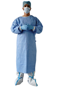 Dùng Một Lần Cách Ly Áo Choàng Y Tế Bảo Vệ Quần Áo Màu Xanh Trắng Biểu Tượng Tùy Chỉnh Y Tế OEM Bán Buôn Phẫu Thuật Áo - Product Image 2