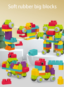 Juguetes de Educación Temprana, rompecabezas, juego de bloques de juego grande, bloques de construcción de goma suave, bloque de construcción de ladrillo para bebé - Product Image 2