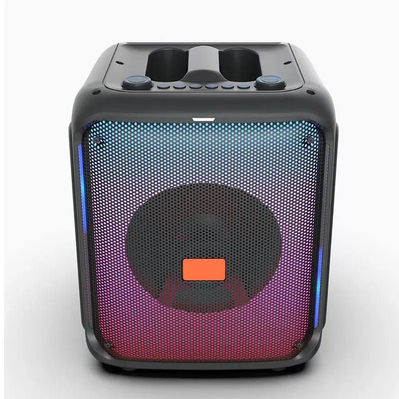 DELUXE Bluetooth Speaker caixa de áudio ao ar livre com luzes LED quadrado dança falante atacado com microfone