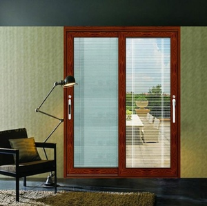 Finestra di alluminio su misura con la finestra scorrevole di vetro cieco con cieco manuale-costruito in finestra di spinta e di trazione di vetro con cieco - Product Image 4