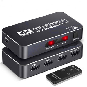 Interruptor V2.0 3x1 HDMI, con HDR + ARC 3D 4K 60Hz, compatible con HDR 4K 2.0b, 3 puertos, HDMI, entrada de señal 3 HDMI, 1 salida