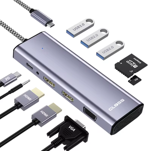 Hight Quality <strong>USB</strong> 3.0 and <strong>USB</strong>-C Universal Laptop Docking Station with 2 <strong>HDMI</strong> Ports for Windows and 1000M RJ45