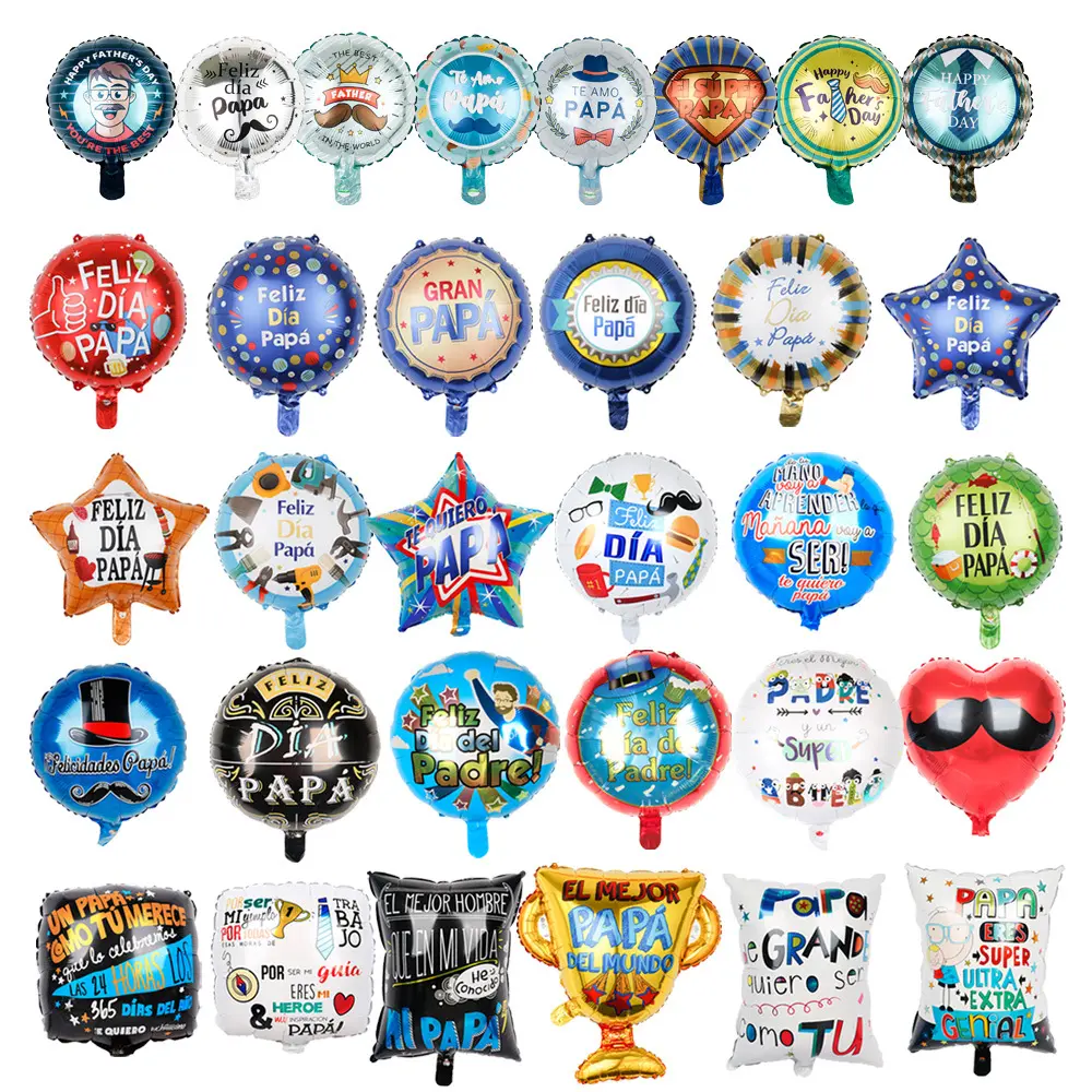 50 Stück/Beutel 10 Zoll spanische glücklichen Vatertags-Folballons kundenspezifische Großhandel-Ballons für Party-Dekorationen