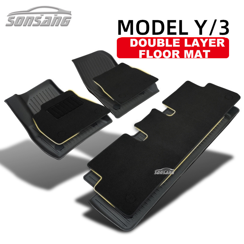 Tappetini per Auto Model 3 (Doppio Strato)