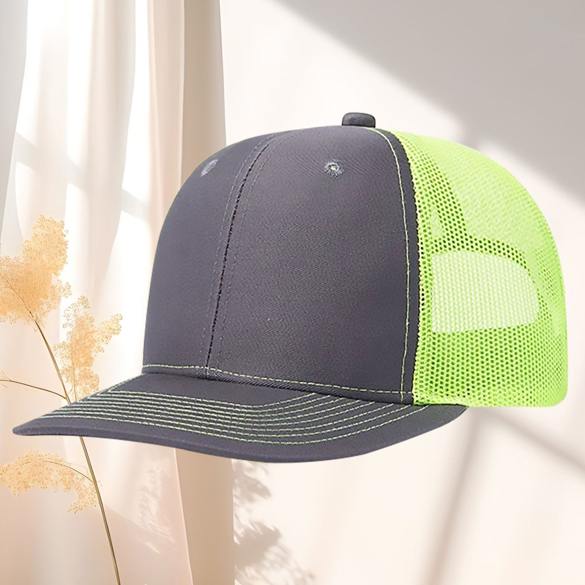 Gris y verde fluorescente