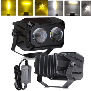 Double Colors Projector Bi <strong>LED</strong> Lens Headlight High Low Beam White Yellow White 60W for 4x4 Car Fog Lights Motorcycle - Product Image 2