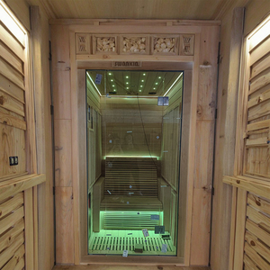 Modern uzak kızılötesi ısıtıcı 1-2 kişi kuru buhar Hemlock ahşap bilgisayar kontrolü geleneksel Sauna odası - Product Image 1