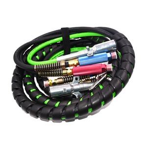 YUTE 3 in 1 ABS &amp; Power Air Line <strong>Hose</strong> Wrap 7 Way Electrical <strong>Cable</strong> Assembly with Handle Grip for Semi Truck Trailer Tractor - Product Image 1