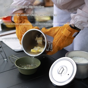 Houmu Ngoài Trời 304 Thép Không Gỉ Đa Chức Năng Nấu Ăn Nồi Cho Hấp Nấu Ăn Một Di Động Cắm Trại Đồ Nấu Nướng Cho 1 - Product Image 2