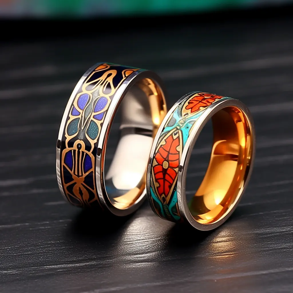 Anelli di gioielli di moda coppia di donne Set grammo maschio doppio gioco per bambini all'ingrosso 14K gemma popolare anelli Virgen De Guadalupe