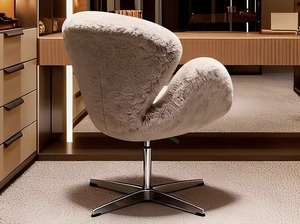 เก้าอี้โลหะหมุนได้สไตล์โมเดิร์นมินิมอล เหมาะสำหรับห้องนั่งเล่นในอพาร์ตเมนต์ พร้อมฟองน้ำยืดหยุ่นสูงเพื่อความนุ่มสบาย - Product Image 6