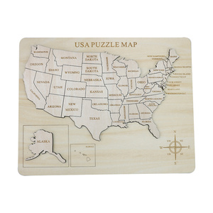 Custom <strong>USA</strong> Map Wooden Puzzle <strong>Toy</strong> Bamboo DIY Educational Craft Gift for Kids 5-7 Years Desktop Decoration - Product Image 3