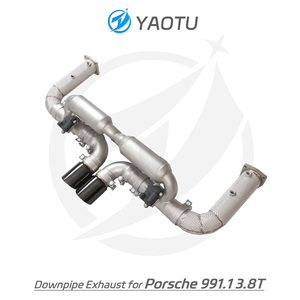 304ステンレス鋼排気アップグレードポルシェ911 991.1/991.2ターボS 3.8T GT3アクスルバックバルブエキゾーストバルブ付きカスタマイズ - Product Image 6