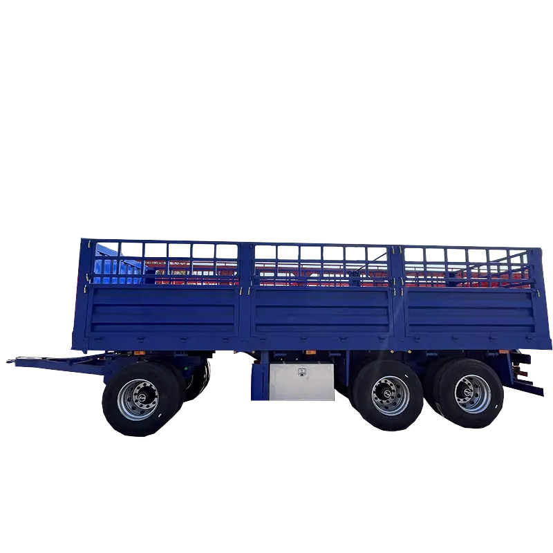 Brand new Full trailer bulk cargo transportation drawbar full trailer 3 Axles 20 cubic meter cargo trailer truck for sale
