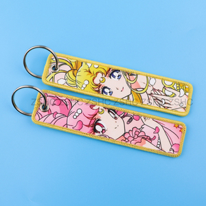 Cao Cấp Phim Hoạt Hình Dễ Thương In Thẻ Chìa Khóa Dệt Vải Dệt Máy Bay Phản Lực <span class=keywords><strong>Tag</strong></span> Vòng Xe Anime Móc Chìa Khóa Trong Kho - Product Image 4