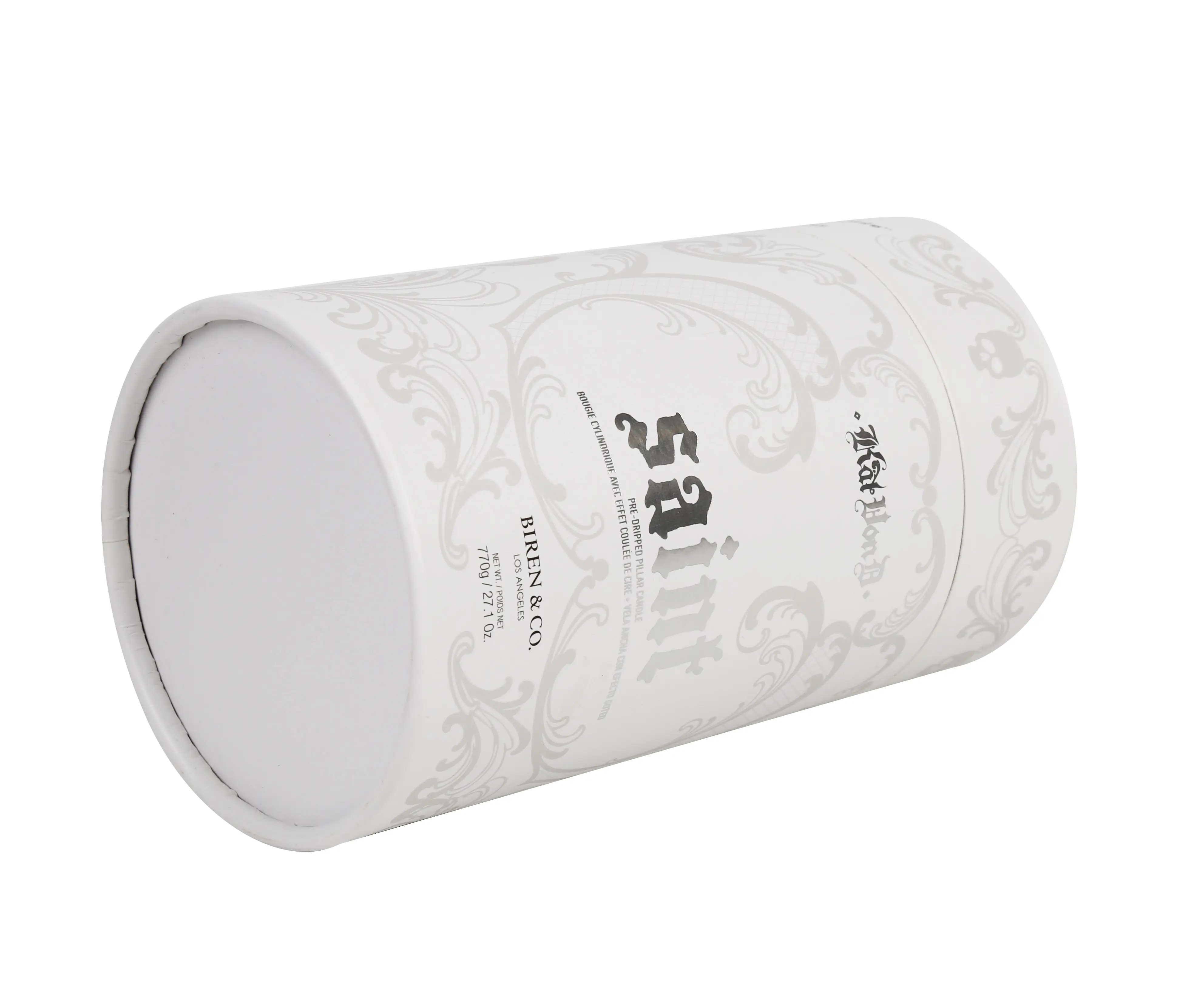 High quality eco friendly material round cylinder box white paper cardboard tube packaging