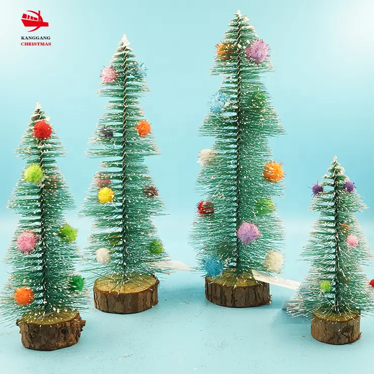 KangGang-Decoración de Navidad, Mini árbol de mesa, aguja de pino pequeña, árboles de Sisal de Navidad para nieve, novedad de 2022
