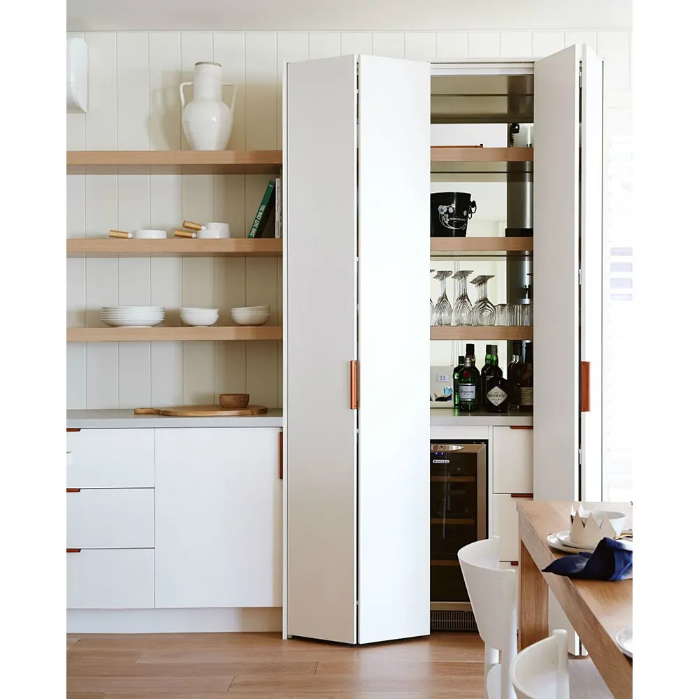 Puerta de losa para cocina o puesto de café MDF blanco Interior plegable de madera de lujo turco último diseño gráfico impermeable Simple